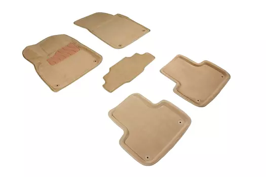 Ворсовые 3D коврики в салон Seintex для Audi Q7 II 2015-2019 (бежевые)