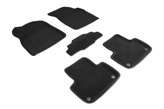 Ворсовые 3D коврики в салон Seintex для Audi Q7 II rest. 2019-н.в. (черные)