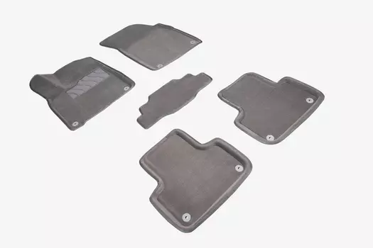 Ворсовые 3D коврики в салон Seintex для Audi Q8 2019-н.в. (серые, 92741)