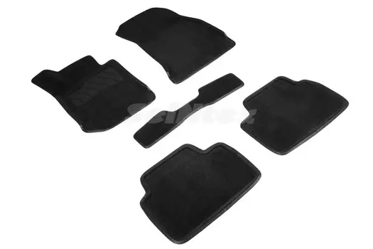 Ворсовые 3D коврики в салон Seintex для BMW 3 Ser G-20 4WD 2018-н.в. (черные)