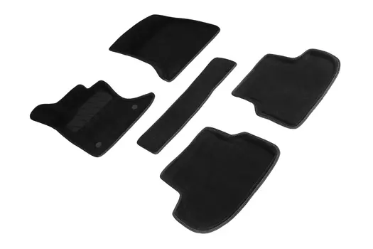 Ворсовые 3D коврики в салон Seintex для BMW 5 Ser F10 4wd 2013-2016 (черные)
