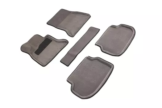 Ворсовые 3D коврики в салон Seintex для BMW 5 Ser F-10 2010-2013 (серые, 86840)