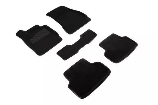 Ворсовые 3D коврики в салон Seintex для BMW 5 Ser G30 2016-н.в. (черные)