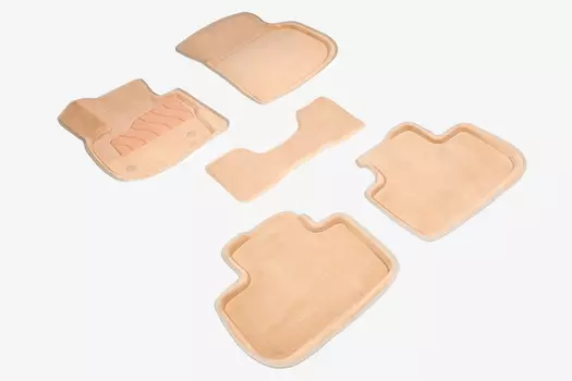 Ворсовые 3D коврики в салон Seintex для BMW X3 G-01 2017-н.в. (бежевые, 92730)