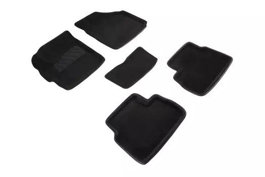 Ворсовые 3D коврики в салон Seintex для Daewoo Matiz II 2000-н.в. (черные, 82157)