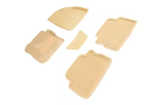 Ворсовые 3D коврики в салон Seintex для Ford C-MAX 2003-2010 (бежевые, 84706)