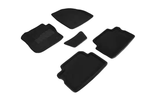 Ворсовые 3D коврики в салон Seintex для Ford C-MAX 2003-2010 (черные)