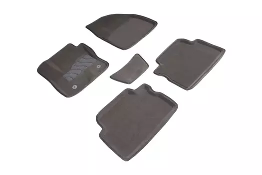 Ворсовые 3D коврики в салон Seintex для Ford C-MAX 2003-2010 (серые, 71715)
