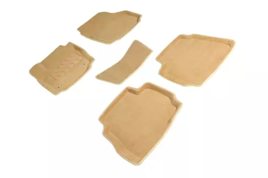 Ворсовые 3D коврики в салон Seintex для Ford Mondeo IV рест. 2010-2015 (бежевые, 87994)