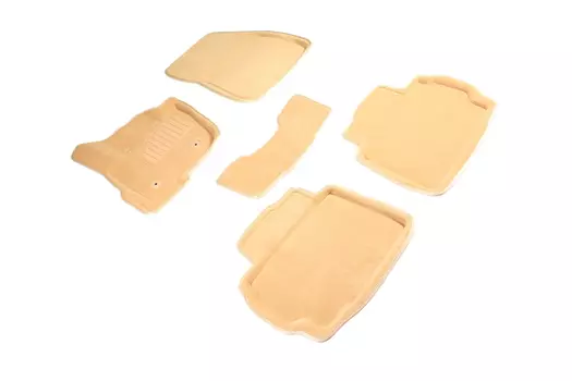 Ворсовые 3D коврики в салон Seintex для Ford Mondeo V 2015-2019 (бежевые)