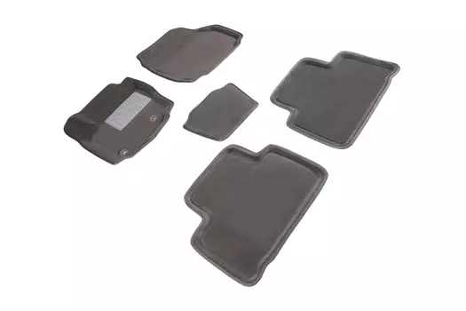 Ворсовые 3D коврики в салон Seintex для Ford S-MAX 2006-2015 (серые)
