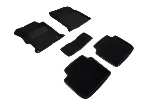 Ворсовые 3D коврики в салон Seintex для Honda Accord IX 2012-н.в. (черные)