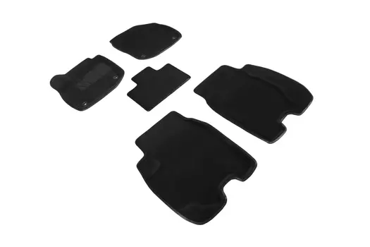 Ворсовые 3D коврики в салон Seintex для Honda Civic IX Hatchback (5D) 2012-н.в. (черные)