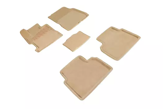 Ворсовые 3D коврики в салон Seintex для Honda Civic VIII Sedan 2006-2012 (бежевые)