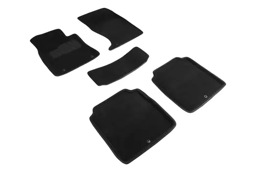 Ворсовые 3D коврики в салон Seintex для HYUNDAI Genesis G90 I rest 2020-н.в. (черные)