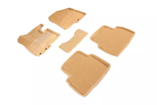 Ворсовые 3D коврики в салон Seintex для Hyundai ix35 2010-2015 (бежевые, 84131)