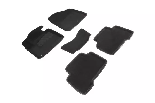 Ворсовые 3D коврики в салон Seintex для Hyundai Santa Fe III 2012-2018 (черные)