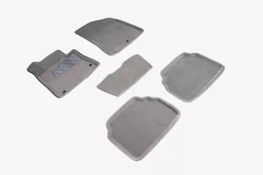 Ворсовые 3D коврики в салон Seintex для Hyundai Sonata VIII (DN8) 2019-н.в. (серые, 94391)