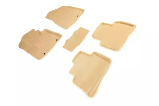 Ворсовые 3D коврики в салон Seintex для Hyundai Tucson III 2015-2018 (бежевые, 89326)