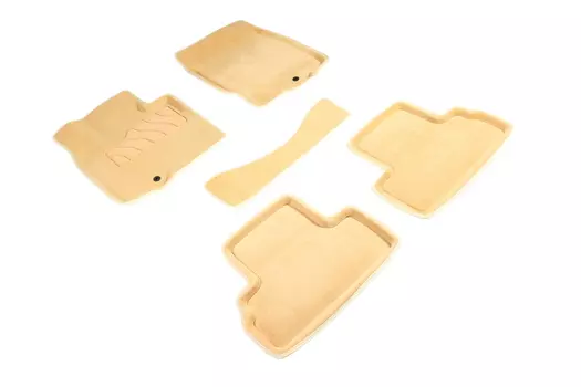 Ворсовые 3D коврики в салон Seintex для Infiniti QX50 (EX35) 2007-2014 (бежевые, 84724)