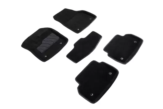 Ворсовые 3D коврики в салон Seintex для Jaguar E-Pace 2017-н.в. (черные)