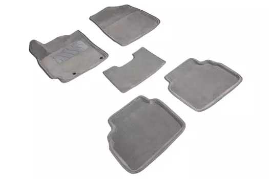 Ворсовые 3D коврики в салон Seintex для KIA CERATO IV 2018-н.в. (серые)