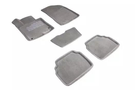 Ворсовые 3D коврики в салон Seintex для KIA K5 2020-н.в. (серые)