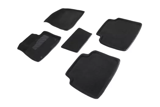 Ворсовые 3D коврики в салон Seintex для KIA Optima IV 2014-2020 (черные)