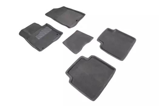 Ворсовые 3D коврики в салон Seintex для KIA Optima IV 2014-2020 (серые)