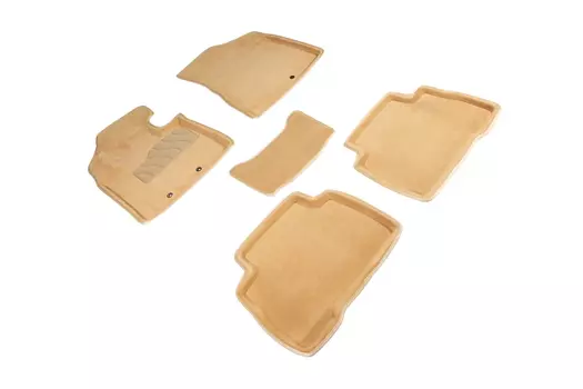 Ворсовые 3D коврики в салон Seintex для KIA Sorento II rest 2012-2015 (бежевые)