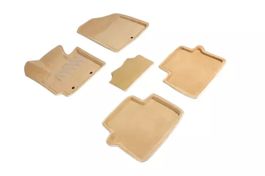 Ворсовые 3D коврики в салон Seintex для Kia Soul II 2014-2018 (бежевые)