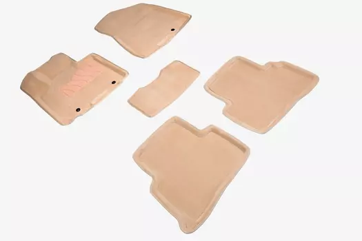 Ворсовые 3D коврики в салон Seintex для KIA Sportage IV 2016-2018 (бежевые)