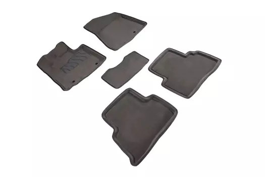 Ворсовые 3D коврики в салон Seintex для KIA Sportage IV 2016-2018 (серые, 88392)