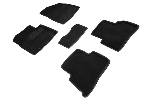 Ворсовые 3D коврики в салон Seintex для KIA Sportage IV Rest 2018-н.в. (черные)