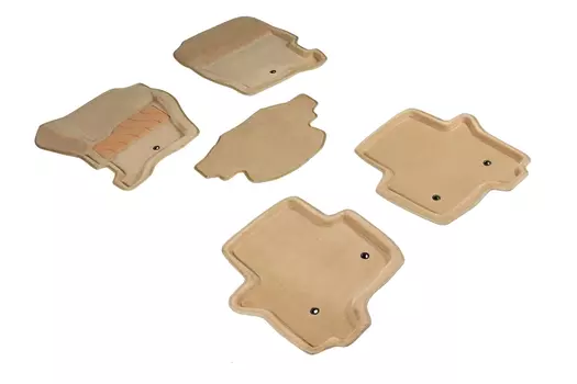 Ворсовые 3D коврики в салон Seintex для Land Rover Discovery III 2004-2009 / Discovery IV 2009-2017 (бежевые, 84114)