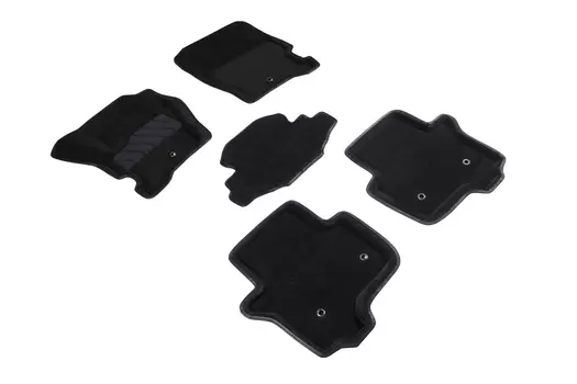 Ворсовые 3D коврики в салон Seintex для Land Rover Discovery III 2004-2009 / Land Rover Discovery IV 2009-2017 (черные)