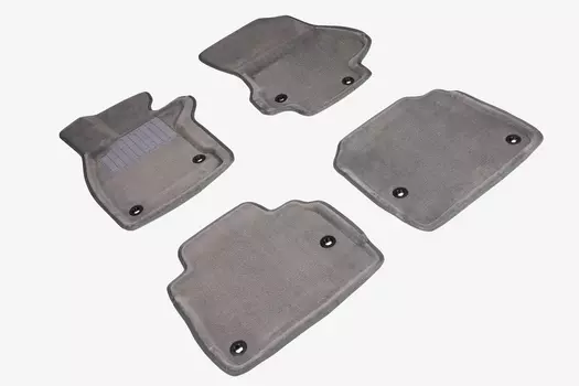 Ворсовые 3D коврики в салон Seintex для Lexus LS500 V 4WD 2017-н.в. (серые, 92306)