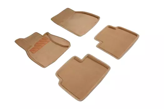 Ворсовые 3D коврики в салон Seintex для Lexus LS IV 2007-2017 (бежевые, 84731)