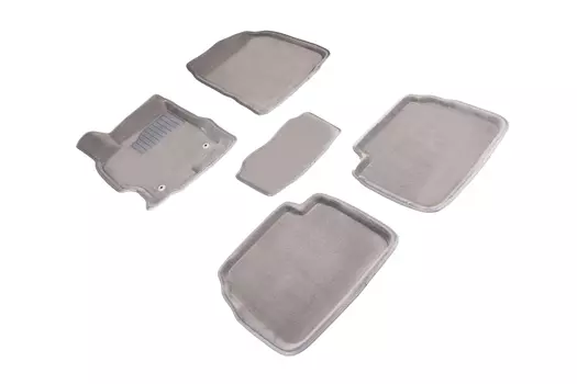 Ворсовые 3D коврики в салон Seintex для Mazda 6 2008-2012 (серые)