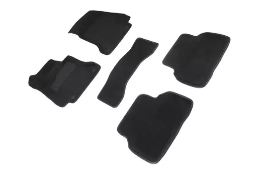 Ворсовые 3D коврики в салон Seintex для Mercedes-Benz C-Class W205 2014-н.в. (черные)