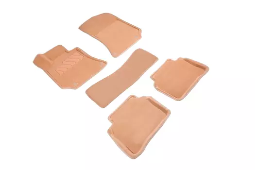 Ворсовые 3D коврики в салон Seintex для Mercedes-Benz E-Class W212 2009-2016 (бежевые, 93062)