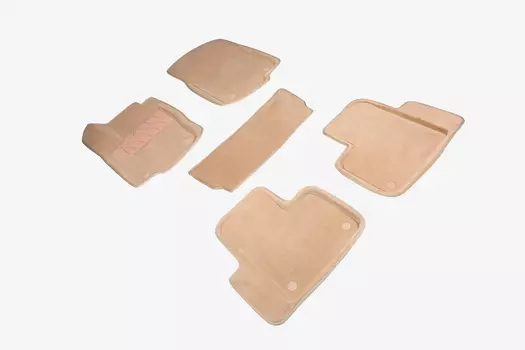 Ворсовые 3D коврики в салон Seintex для Mercedes-Benz GLE Coupe C292 2015-н.в. (бежевые, 95469)