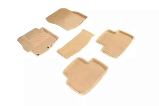 Ворсовые 3D коврики в салон Seintex для Mitsubishi ASX 2010-н.в. (бежевые, 84146)