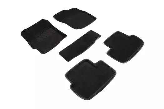 Ворсовые 3D коврики в салон Seintex для Mitsubishi Lancer X 2007-2017 (черные)