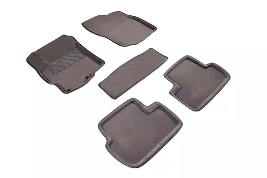 Ворсовые 3D коврики в салон Seintex для Mitsubishi Lancer X 2007-2017 (серые)