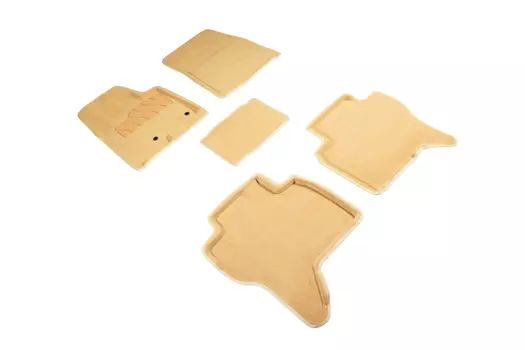 Ворсовые 3D коврики в салон Seintex для Mitsubishi Pajero IV 2006-н.в. (бежевые, 84737)