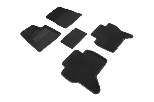 Ворсовые 3D коврики в салон Seintex для Mitsubishi Pajero IV 2006-н.в. (черные)