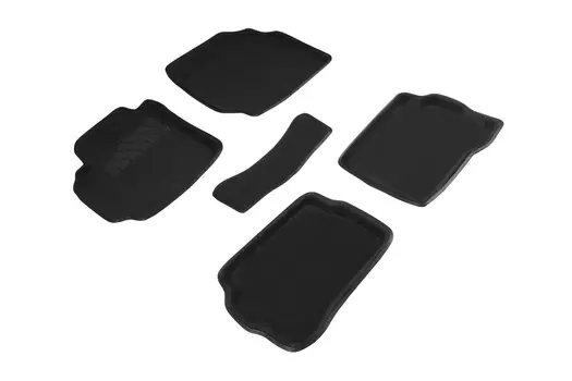 Ворсовые 3D коврики в салон Seintex для Nissan Almera classic (B10) 2006-2013 (черные)