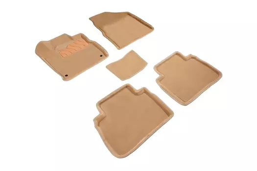 Ворсовые 3D коврики в салон Seintex для Nissan Murano II 2008-2015 (бежевые, 87347)