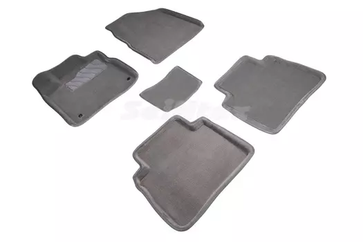 Ворсовые 3D коврики в салон Seintex для Nissan Murano II 2008-2015 (серые, 88484)